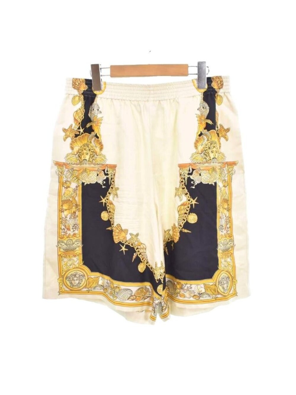 Versace Silk Shorts Coral Theater All Over Print White 48